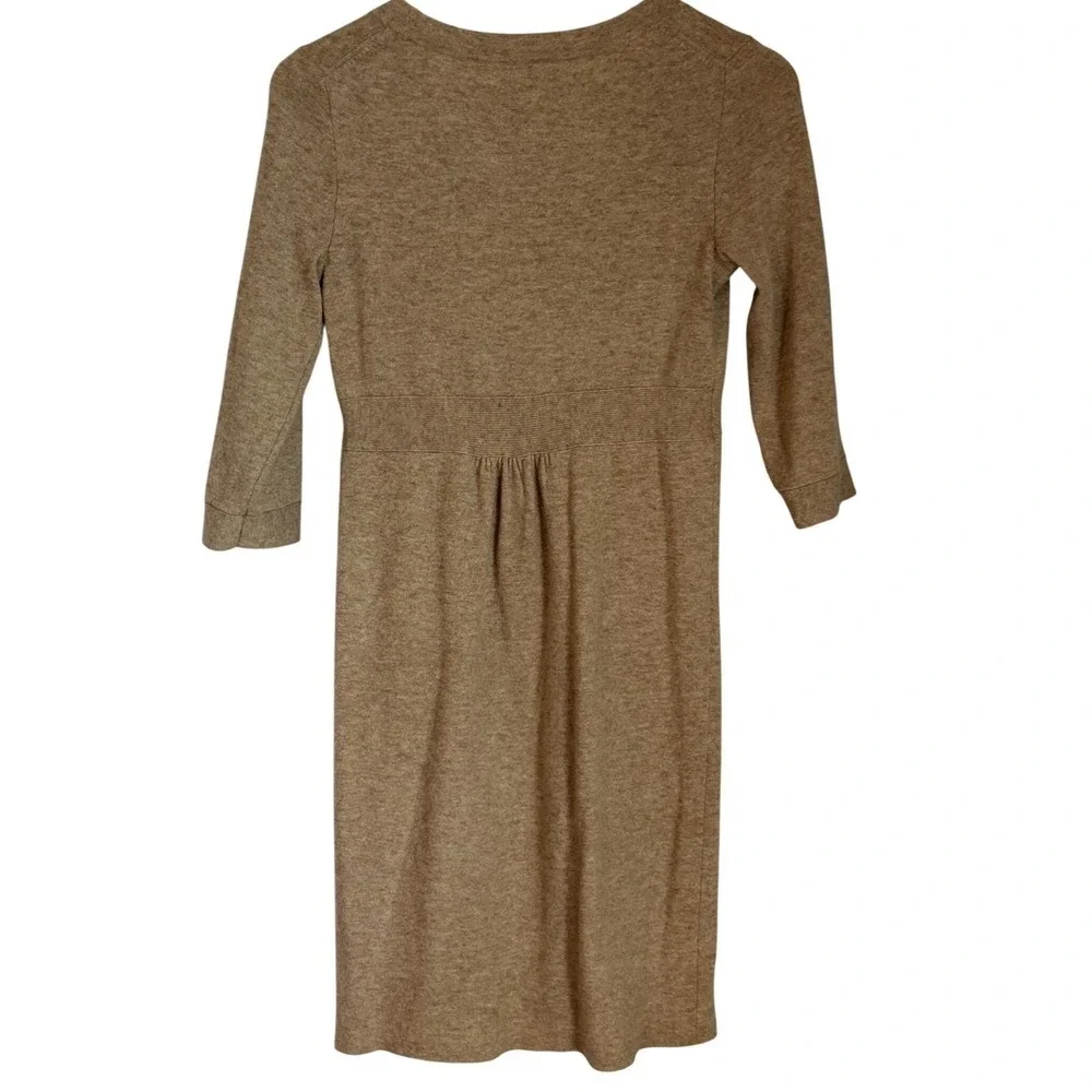 J.Crew Wool Cashmere Knit Sweater Dress Size XS Tan Empire Waist Preppy Academia